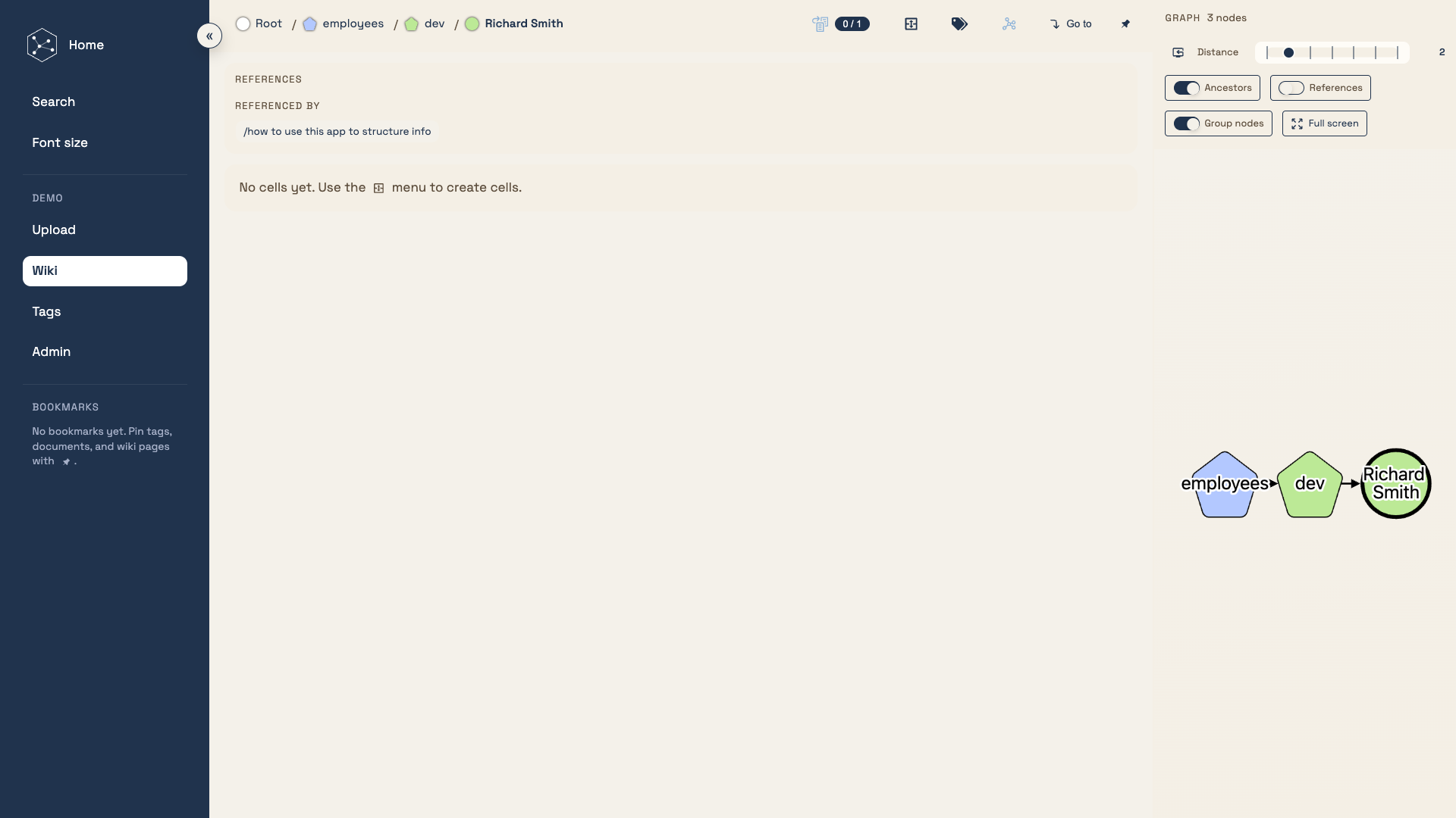 Expanded references panel Expanded references panel